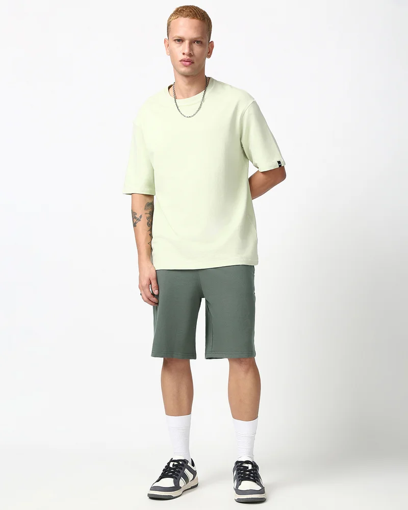 bewakoof  Men's Grey Oversized Shorts  | Best Price UAE